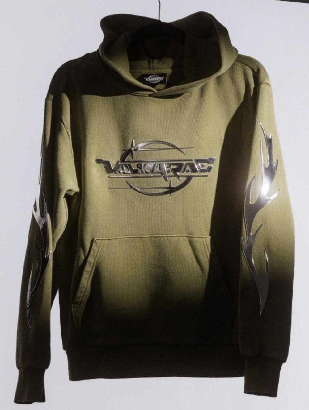 Valkyrae Green Relaxed Fit Cotton Chrome Hoodie Large